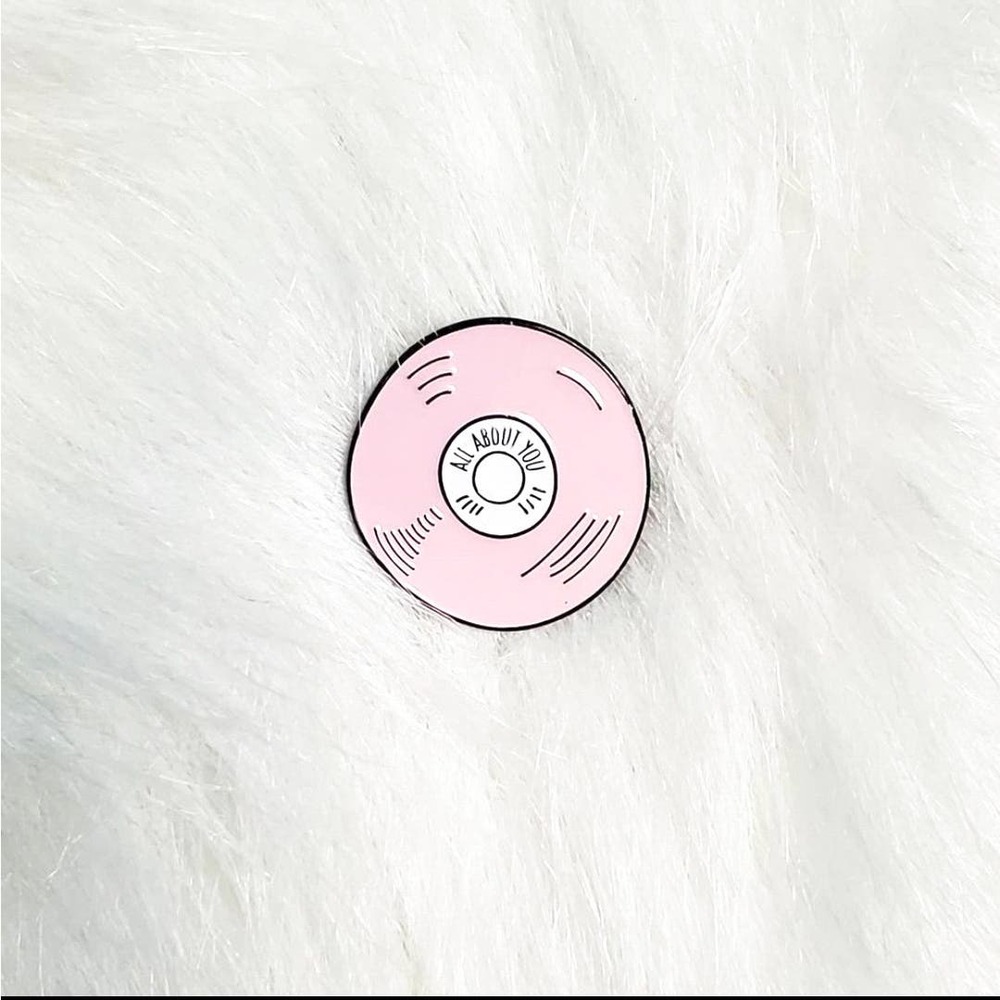 Pink Record pin